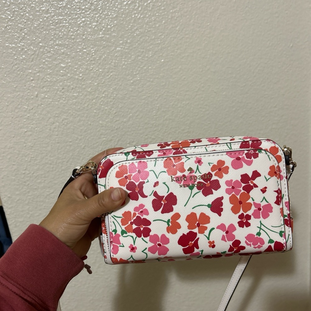 Kate Spade Floral Crossbody Bag - Red, Pink, and White